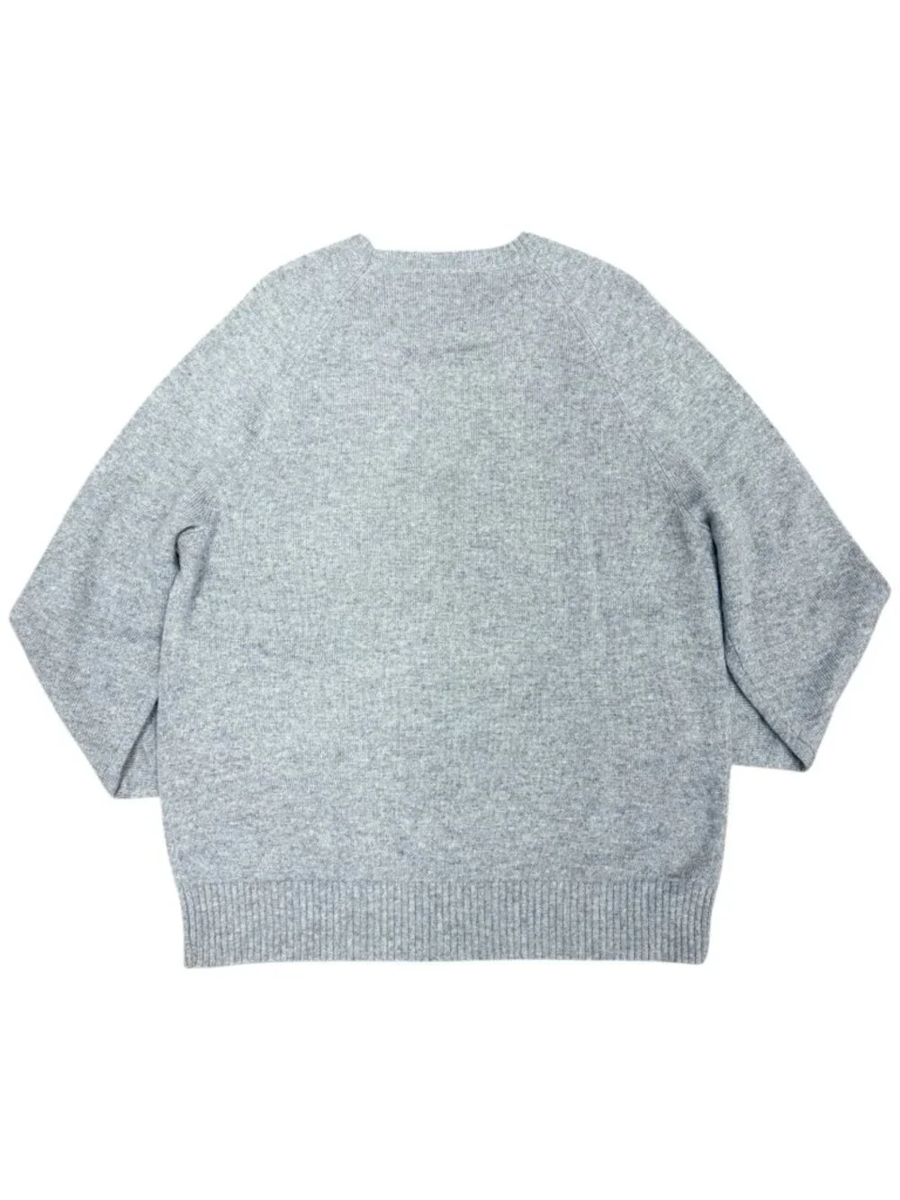 J. CREW‎ Men's EUC Lamb's Wool Blend Crewneck Raglan Sweater Gray | Size L